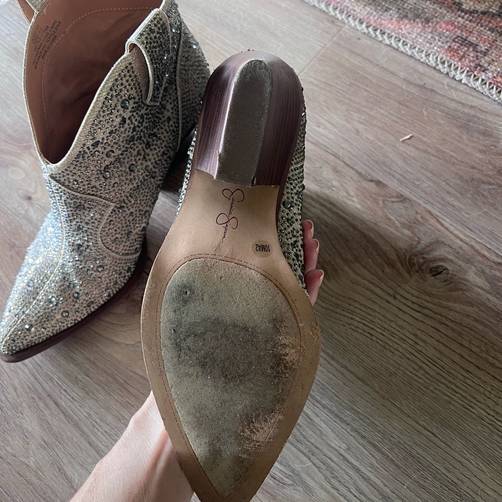 Jessica Simpson Sparkling Silver Ankle Booties - Picture 6 of 8